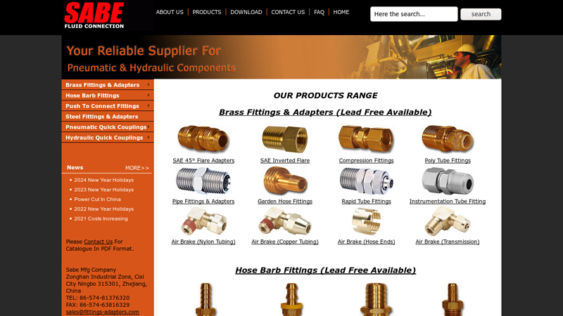 SABE MFG - Hydraulic & Pneumatic Components - Fittings & Adapters Manufacturer For Industry Supply From China