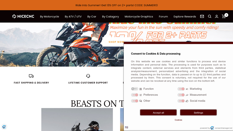 Motorcycle, ATV, UTV & Car parts with best price & service